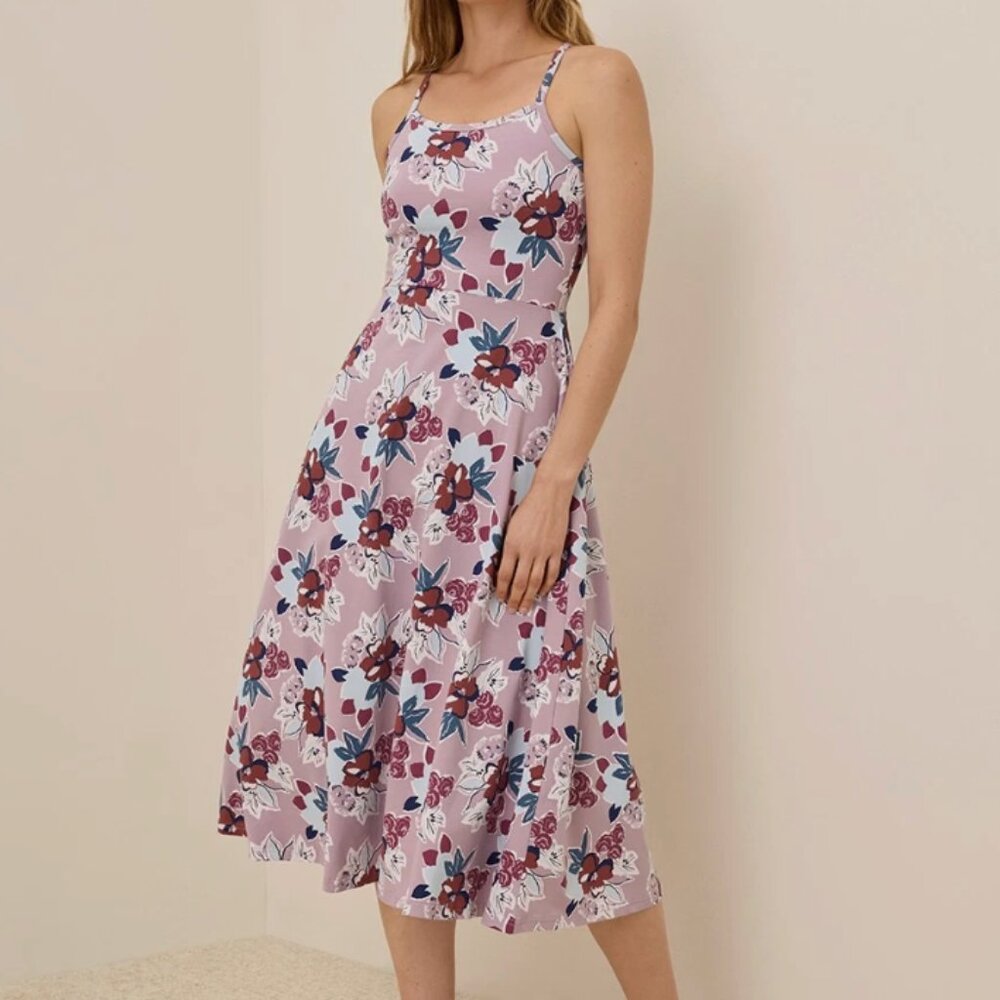 Pact Organic Fit & Flare Midi Dress